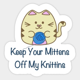 Kittens Knitting Sticker